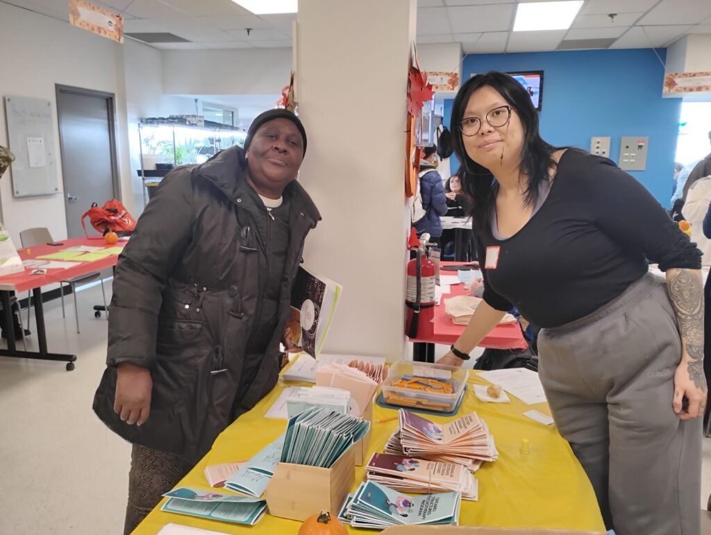 two outreach volunteers